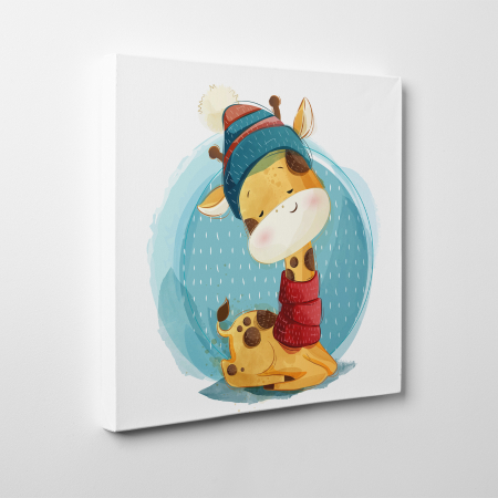 Tablouri canvas Copii - Tablou canvas cu desene pentru camera copiilor, Simpatica girafa