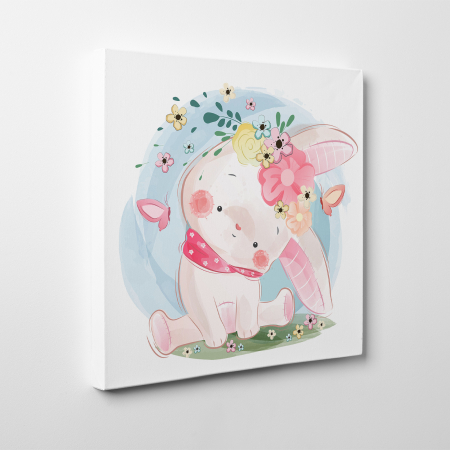 Tablouri canvas Copii - Tablou canvas cu desene pentru camera copiilor, Un iepuras de... primavara