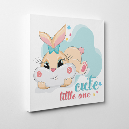 Tablouri canvas Copii - Tablou canvas cu desene pentru camera copiilor, Bebe iepuras simpatic