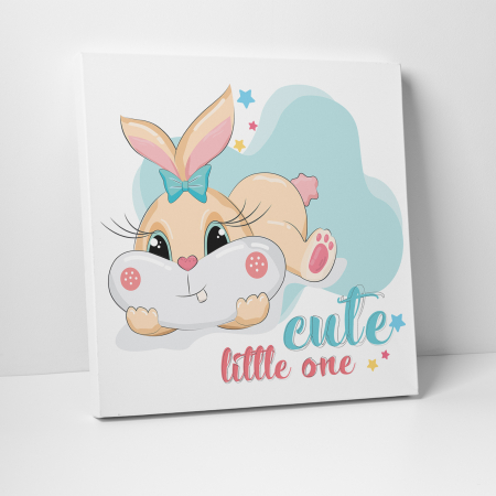 Tablou canvas cu desene pentru camera copiilor, Bebe iepuras simpatic [2]