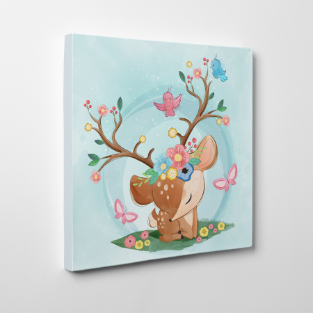Tablouri canvas Copii - Tablou canvas cu desene pentru camera copiilor, O caprioara simpatica
