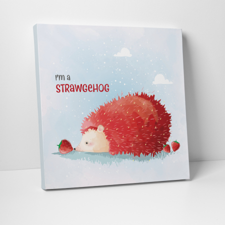 Tablou canvas cu desene pentru camera copiilor, Ariciul si capsunile [2]