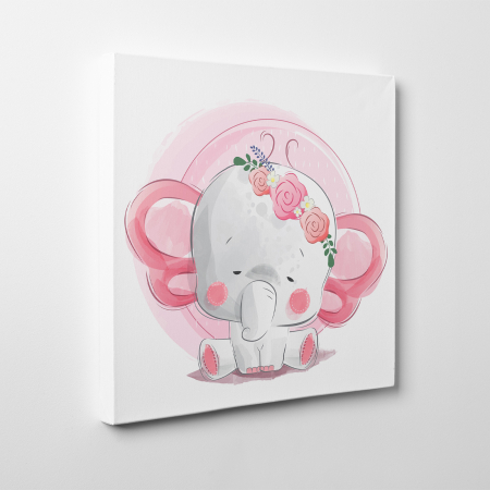 Tablouri canvas Copii - Tablou canvas cu desene pentru camera copiilor, Bebe elefant