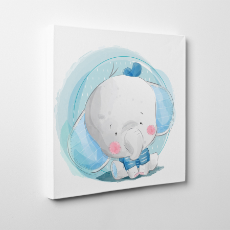 Tablouri canvas Copii - Tablou canvas cu desene pentru camera copiilor, Baietelul elefant