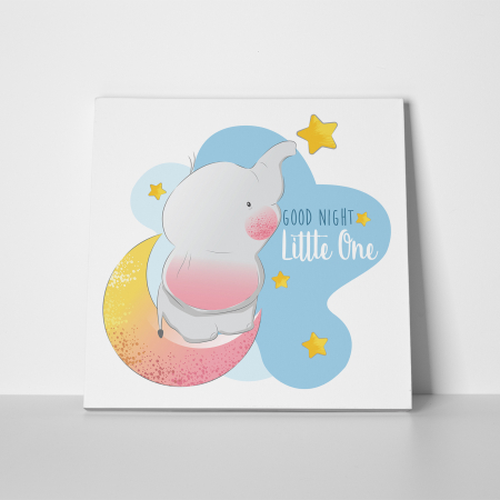 Tablou canvas cu desene pentru camera copiilor, Noapte buna micutule elefant [1]