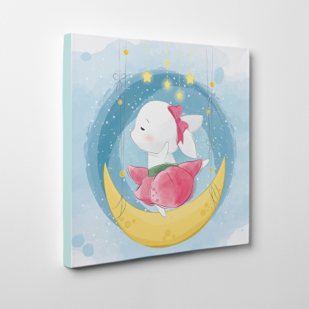Tablouri canvas Copii - Tablou canvas cu desene pentru camera copiilor, Micuta iepuroaica dansatoare