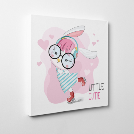 Tablouri canvas Copii - Tablou canvas cu desene pentru camera copiilor, Iepurila cu ochelari