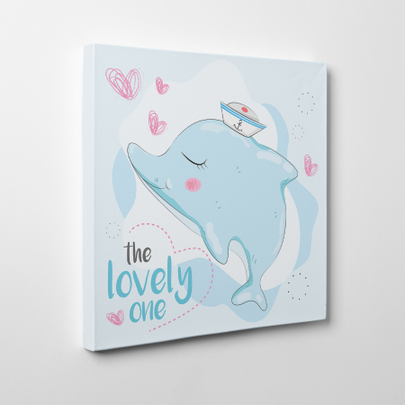 Tablouri canvas Copii - Tablou canvas cu desene pentru camera copiilor, Micul delfin bebelus