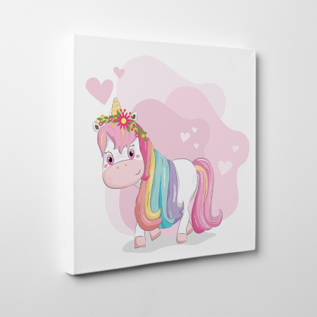 Tablouri canvas Copii - Tablou canvas cu desene pentru camera copiilor, Unicornul curcubeu