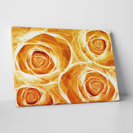 Tablouri canvas Natura - Tablou canvas floral, Orange Wireframe Roses
