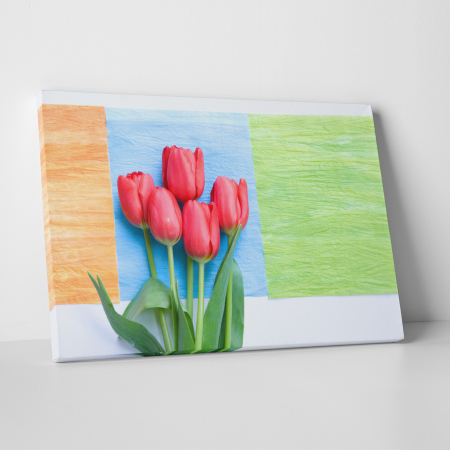 Tablouri canvas Natura - Tablou canvas floral, Red Tulips
