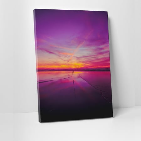 Tablouri canvas Natura - Tablou canvas natura, Apus de soare la pescuit