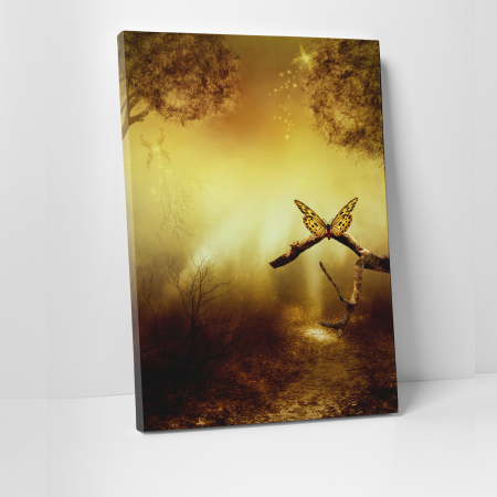 Tablouri canvas Natura - Tablou canvas natura, Gold Butterfly