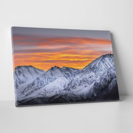 Tablouri - Tablou canvas, peisaj natura, Munte inghetat la apus