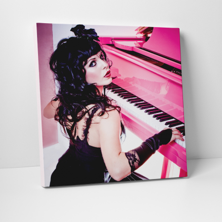 Tablouri canvas Vintage - Tablou canvas people, Pink Piano Girl