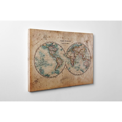 Tablouri canvas Vintage - Tablou canvas retro, Ancient Map Hemispheres