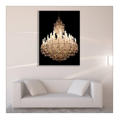 Tablou canvas retro, White Chandelier [2]