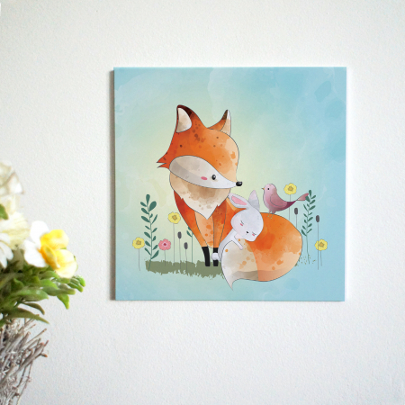 Tablouri PVC - Tablou panou PVC cu desene pentru camera copiilor, Fox and His Friends