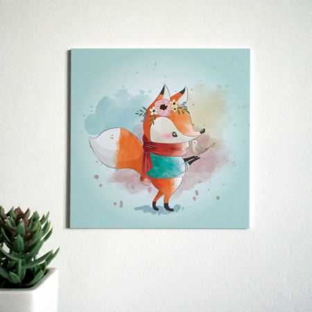 Tablouri PVC - Tablou panou PVC cu desene pentru camera copiilor, Little Fox and His Friend