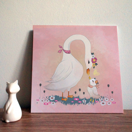 Tablouri PVC - Tablou panou PVC cu desene pentru camera copiilor, Love Mommy Goose to Her Child