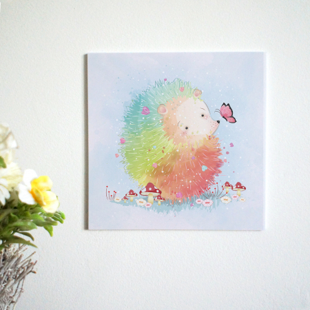 Tablouri PVC - Tablou panou PVC cu desene pentru camera copiilor, Rainbow Hedgehog
