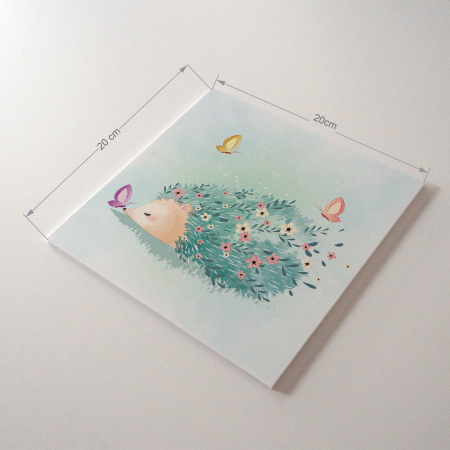 Tablou panou PVC cu desene pentru camera copiilor, Spring Hedgehog & Butterflies [2]