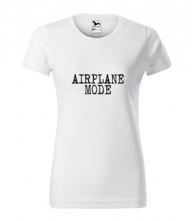 Mesaje haioase - Tricou alb/negru cu mesaj, Airplane Mode