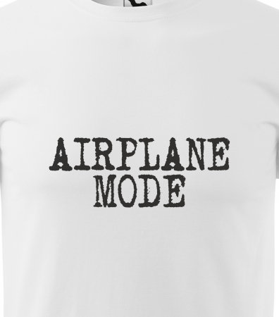 Tricou alb/negru cu mesaj, Airplane Mode [1]