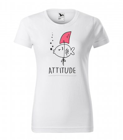 Mesaje animale - Tricou alb/negru cu mesaj, Attitude
