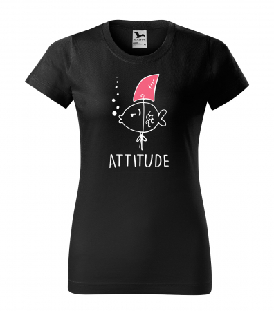 Mesaje animale - Tricou alb/negru cu mesaj, Attitude