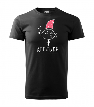 Mesaje animale - Tricou alb/negru cu mesaj, Attitude