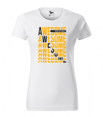Mesaje motivationale - Tricou alb/negru cu mesaj, Awesome