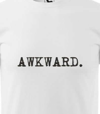 Tricou alb/negru cu mesaj, Awkward [1]