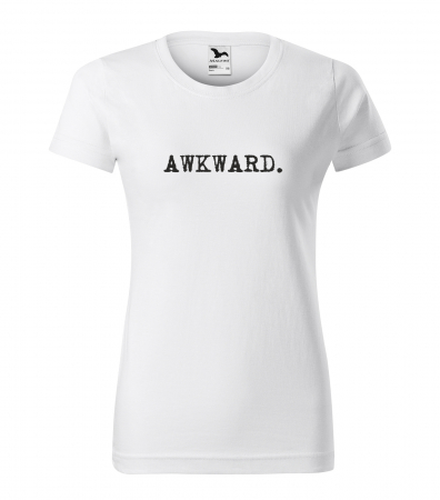 Mesaje inteligente - Tricou alb/negru cu mesaj, Awkward