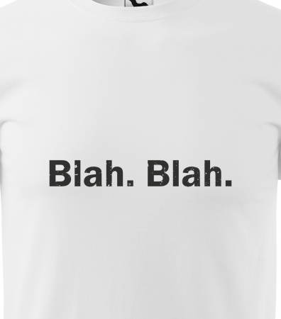 Tricou alb/negru cu mesaj, Blah, Blah [1]