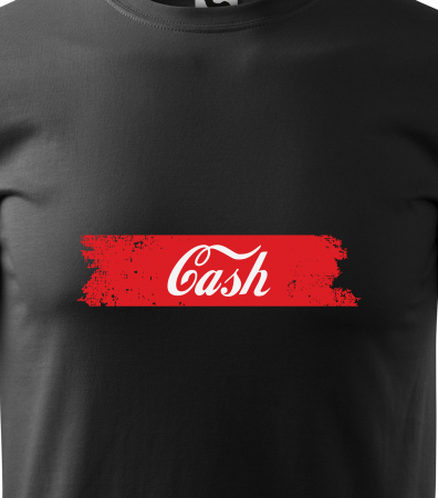 Tricou alb/negru cu mesaj, Cash [1]