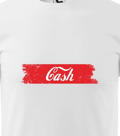 Tricou alb/negru cu mesaj, Cash [1]