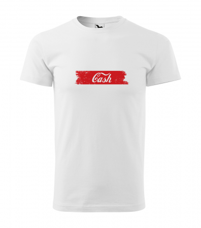 Tricouri cu mesaj - Tricou alb/negru cu mesaj, Cash