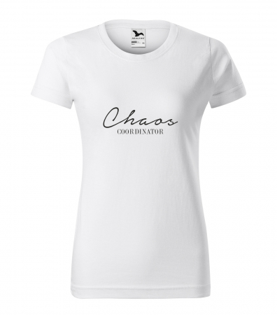Mesaje haioase - Tricou alb/negru cu mesaj, Chaos Coordinator