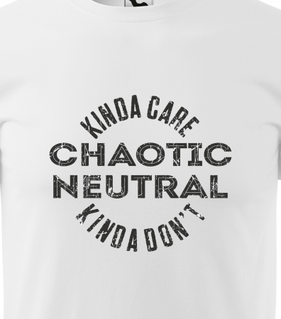 Tricou alb/negru cu mesaj, Chaotic Neutral [1]