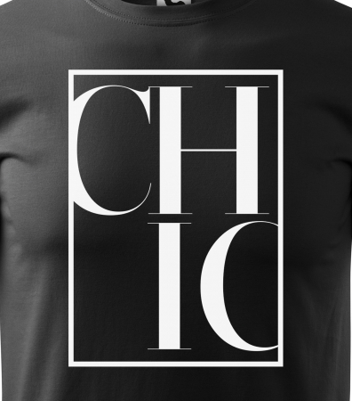 Tricou alb/negru cu mesaj, CHIC [1]