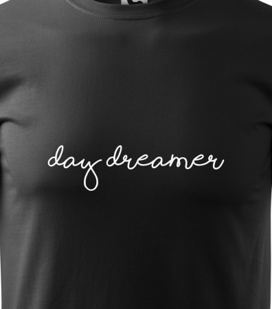 Tricou alb/negru cu mesaj, Day Dreamer [1]