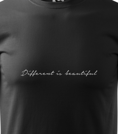 Tricou alb/negru cu mesaj, Different is Beautiful [1]