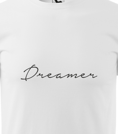 Tricou alb/negru cu mesaj, Dreamer [1]
