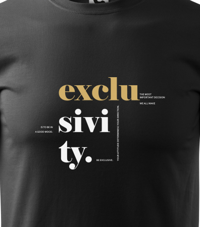 Tricou alb/negru cu mesaj, Exclusivity [1]