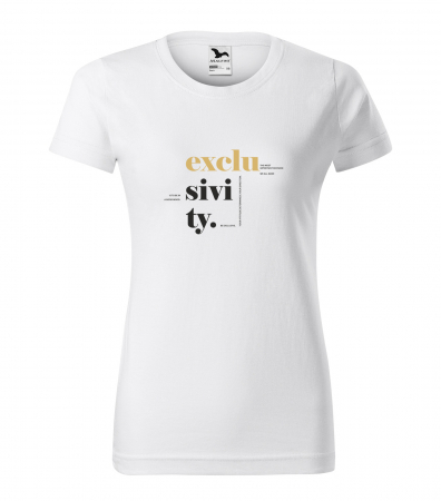 Mesaje fashion - Tricou alb/negru cu mesaj, Exclusivity