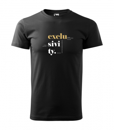 Mesaje fashion - Tricou alb/negru cu mesaj, Exclusivity