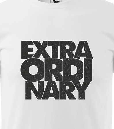 Tricou alb/negru cu mesaj, Extraordinary [1]