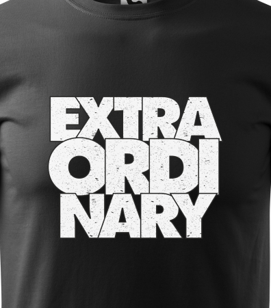 Tricou alb/negru cu mesaj, Extraordinary [1]