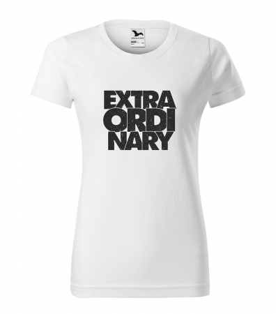 Mesaje haioase - Tricou alb/negru cu mesaj, Extraordinary